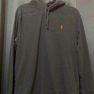 Polo Ralph Lauren Men's Large Hooded Long Sleeve T-Shirt Red Pony